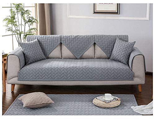 ZIXING Fashion Invierno Sofá Protector Fundas de sofá, Protector de Muebles Moderno Antideslizante Cubre para Sofá Plata Gris 90 * 90cm(Respaldo Toalla) ZIXING Fashion Invierno Sofá Protector Fundas de sofá, Protector de Muebles Moderno Antideslizante Cubre para Sofá Plata Gris 90 * 90cm(Respaldo Toalla)