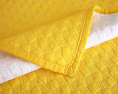 ZIXING Fashion Jacquard Fundas de Toalla de sofá Protector de Muebles Color sólido Antideslizante Cubre para Sofá Tacto Cómodo Decorativo Amarillo 110 * 210cm