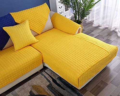 ZIXING Fashion Jacquard Fundas de Toalla de sofá Protector de Muebles Color sólido Antideslizante Cubre para Sofá Tacto Cómodo Decorativo Amarillo 110 * 210cm ZIXING Fashion Jacquard Fundas de Toalla de sofá Protector de Muebles Color sólido Antideslizante Cubre para Sofá Tacto Cómodo Decorativo Amarillo 110 * 210cm