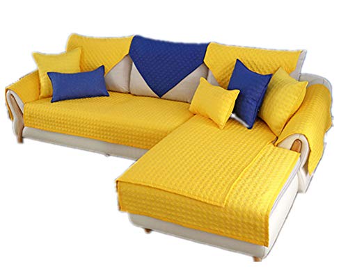 ZIXING Fashion Jacquard Fundas de Toalla de sofá Protector de Muebles Color sólido Antideslizante Cubre para Sofá Tacto Cómodo Decorativo Amarillo 110 * 210cm ZIXING Fashion Jacquard Fundas de Toalla de sofá Protector de Muebles Color sólido Antideslizante Cubre para Sofá Tacto Cómodo Decorativo Amarillo 110 * 210cm