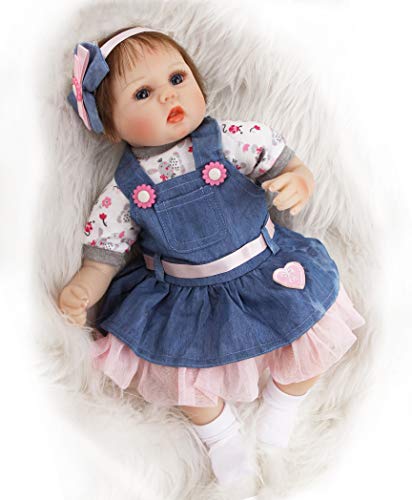 ZIYIUI Reborn muñecas Baby Reborn munecas niños Bebe 18 Pulgadas 45 cm Bebes para niñas niña muñeca muñecos realistas Recien Nacidos Ojos Abiertos bebés Reborn de Silicona Doll