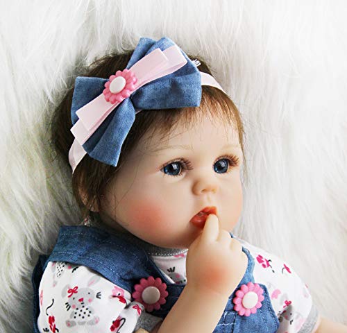 ZIYIUI Reborn muñecas Baby Reborn munecas niños Bebe 18 Pulgadas 45 cm Bebes para niñas niña muñeca muñecos realistas Recien Nacidos Ojos Abiertos bebés Reborn de Silicona Doll