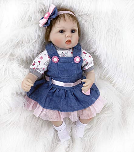 ZIYIUI Reborn muñecas Baby Reborn munecas niños Bebe 18 Pulgadas 45 cm Bebes para niñas niña muñeca muñecos realistas Recien Nacidos Ojos Abiertos bebés Reborn de Silicona Doll