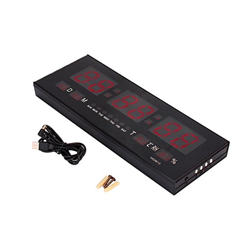 zjchao Reloj de Pared Grande Red LED Digital Alarma del Reloj Temporizador de la batería con la Temperatura del Calendario 36 C zjchao Reloj de Pared Grande Red LED Digital Alarma del Reloj Temporizador de la batería con la Temperatura del Calendario 36 C