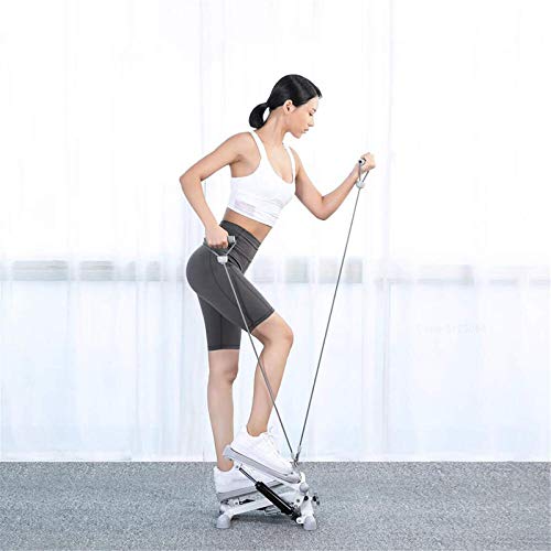 Zjcpow Mini-Paso A Paso Mini Fitness Stepper Multifuncional Cinta De Correr Pierna Cintura Herramientas De Ejercicio Equipo De Ciclismo Deportivo para Adelgazar con Cuerda Elástica Oficina