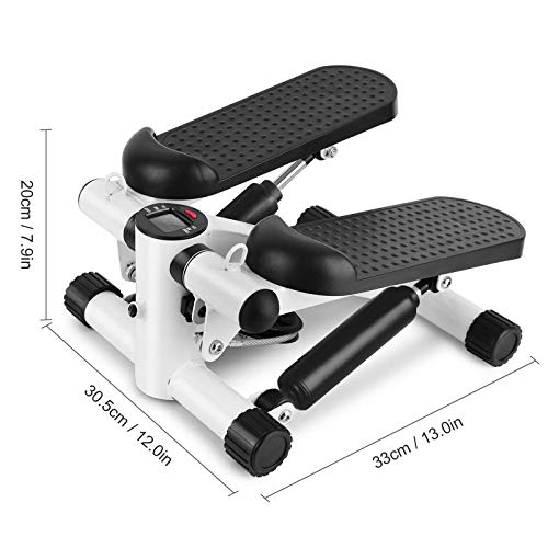 Zjcpow Mini-Paso A Paso Mini Fitness Twist Stepper Pantalla Electrónica Equipo De Ejercicio En Casa con Bandas De Resistenciapara