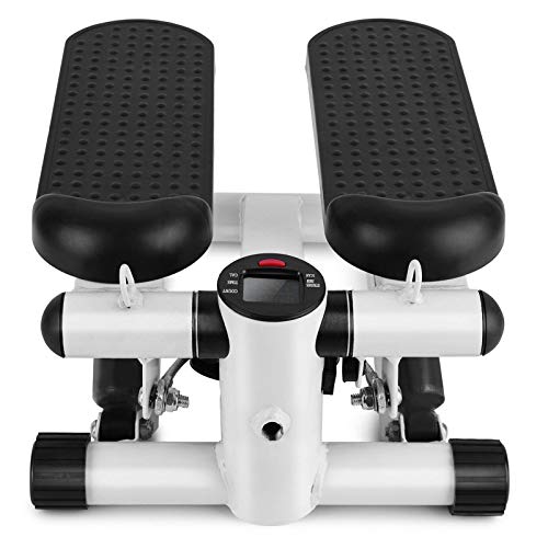 Zjcpow Mini-Paso A Paso Mini Fitness Twist Stepper Pantalla Electrónica Equipo De Ejercicio En Casa con Bandas De Resistenciapara