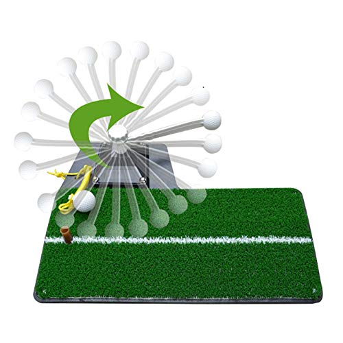 ZJMK Alfombra de Putting Alfombra de Práctica Swing de Golf de Jardín Patio Trasero, Alfombrilla Giratoria Ajustable de 360° para Golf para Poste de Hierro, Golf Launch-Pad, 47 × 23cm