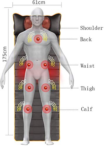 ZJWD Colchoneta De Masaje, Cojín Masajeador Shiatsu con Calor Y 15 Motores Vibradores para La Parte Superior/Inferior De La Espalda, Alivio del Dolor Y Masaje De Las Piernas Lumbares