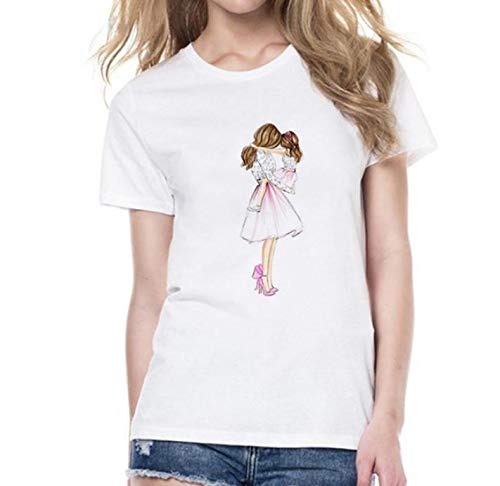 ZJZ 2018 Modelos de explosión AliExpress Wish en Cuello Redondo Camiseta Slim Camisa de la cartilla de Las Mujeres de una generación de Grasa (Color : White, Size : XXL)