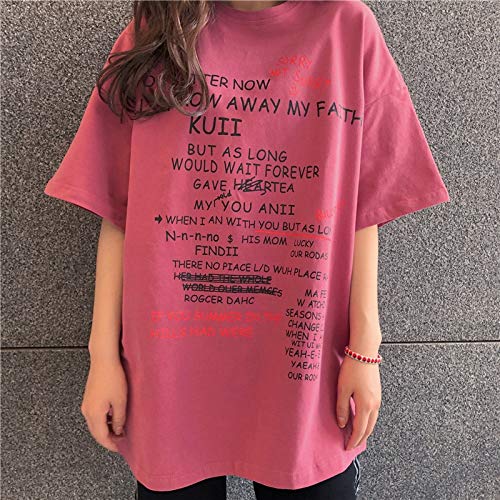 ZJZ AliExpress 2019 Mujeres de la Camiseta de Manga Corta Mujeres de Gran tamaño Hermana de Grasa afluencia de Estudiantes Suelta Cartas Comercio Exterior de Las Mujeres Impresas