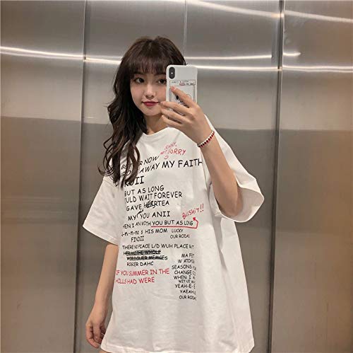 ZJZ AliExpress 2019 Mujeres de la Camiseta de Manga Corta Mujeres de Gran tamaño Hermana de Grasa afluencia de Estudiantes Suelta Cartas Comercio Exterior de Las Mujeres Impresas