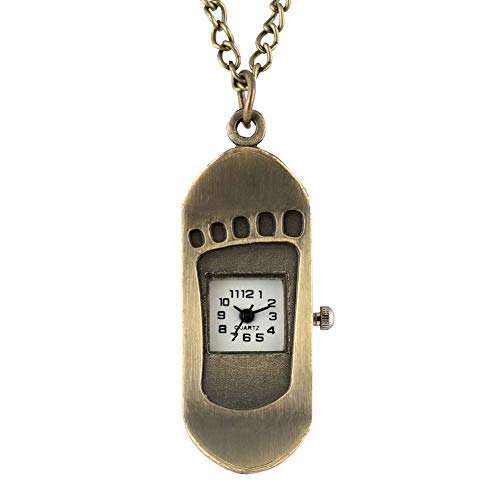 ZJZ Reloj de Bolsillo con Forma de patín de Moda para Mujer Relojes de Bolsillo de Cuarzo de Cadena Delgada útiles para Dama Dial Blanco con números árabes Reloj Colgante para Hombres