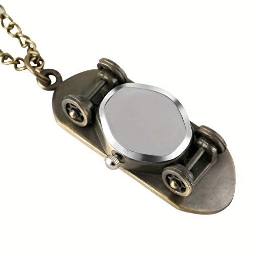 ZJZ Reloj de Bolsillo con Forma de patín de Moda para Mujer Relojes de Bolsillo de Cuarzo de Cadena Delgada útiles para Dama Dial Blanco con números árabes Reloj Colgante para Hombres ZJZ Reloj de Bolsillo con Forma de patín de Moda para Mujer Relojes de Bolsillo de Cuarzo de Cadena Delgada útiles para Dama Dial Blanco con números árabes Reloj Colgante para Hombres