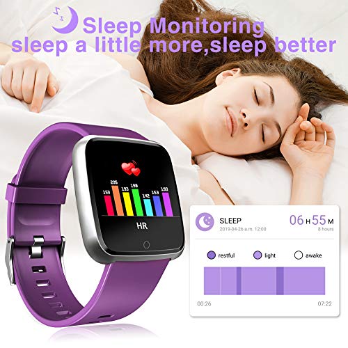 ZKCREATION Smartwatch,Reloj Inteligente Pulsera Actividad con Pulsómetro Podómetro Calorie Monitoreo del sueño Impermeable Relojes Inteligentes para Hombre Mujer para Android iOS