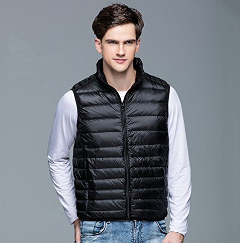 ZKOO Chaleco de Pluma para Hombre Ligero Sin Mangas Chaquetas Acolchado de Pluma Calentar Invierno Otoño Negro ZKOO Chaleco de Pluma para Hombre Ligero Sin Mangas Chaquetas Acolchado de Pluma Calentar Invierno Otoño Negro