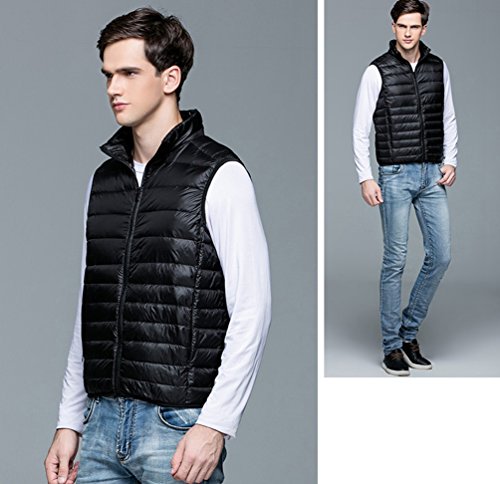 ZKOO Chaleco de Pluma para Hombre Ligero Sin Mangas Chaquetas Acolchado de Pluma Calentar Invierno Otoño Negro ZKOO Chaleco de Pluma para Hombre Ligero Sin Mangas Chaquetas Acolchado de Pluma Calentar Invierno Otoño Negro