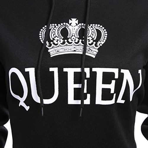 ZKOO Pareja King & Queen Sudaderas con Capucha Manga Larga Encapuchado Jersey Pull-Over para Mujer