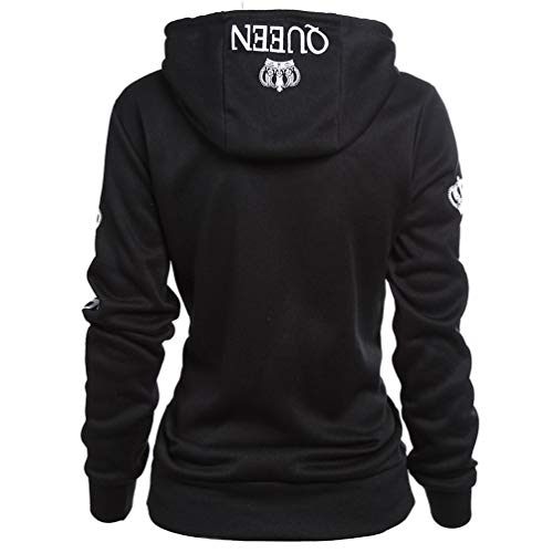 ZKOO Pareja King & Queen Sudaderas con Capucha Manga Larga Encapuchado Jersey Pull-Over para Mujer