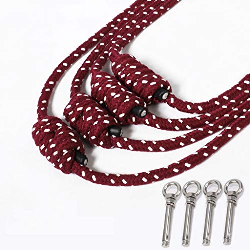ZL Iyengar Yoga Rope Sling Kit de Montaje en Pared, Herramienta de Accesorios de inversión antigravedad de Yoga, Incluye Cuerda de algodón Blanco X4, Sling de Yoga para Principiantes ZL Iyengar Yoga Rope Sling Kit de Montaje en Pared, Herramienta de Accesorios de inversión antigravedad de Yoga, Incluye Cuerda de algodón Blanco X4, Sling de Yoga para Principiantes