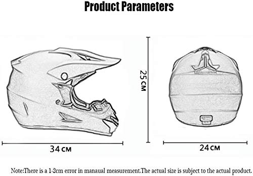 ZLCC Casco de Motocross Profesional, Cascos de Cross de Moto Set con Gafas/Máscara/Guantes, Niño Motos Deportivas Off-Road Enduro Casco ATV MTB BMX Quad Cascos de Motocicleta (C-02,S: 52-56 cm)