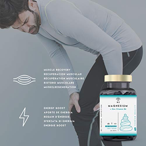 ZMA Magnesio Zinc Vitamina B6 Contribuye al Mantenimiento Nivel Testosterona y Energia Reduce Cansancio. Sistema Inmunitario. 120 Cápsulas Clorofila. Certificado VEGANO CE.N2 Natural Nutrition