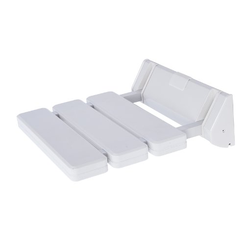 ZNL JCH01 - Asiento de ducha plegable para montar en la pared, color blanco