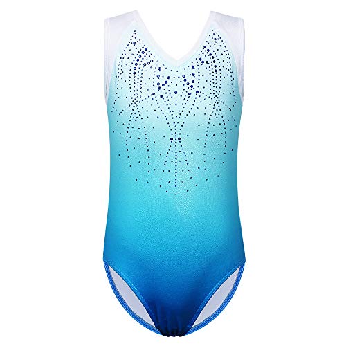 ZNYUNE NiƱa Maillot de Gimnasia sin Manga 182 Azul NO.10A para 9-10 aƱos ZNYUNE NiƱa Maillot de Gimnasia sin Manga 182 Azul NO.10A para 9-10 aƱos