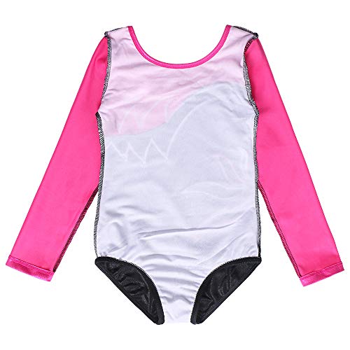 ZNYUNE Niña Maillot Gimnasia 197 Rosa Mangas Largas NO.8A para 7-8 años ZNYUNE Niña Maillot Gimnasia 197 Rosa Mangas Largas NO.8A para 7-8 años
