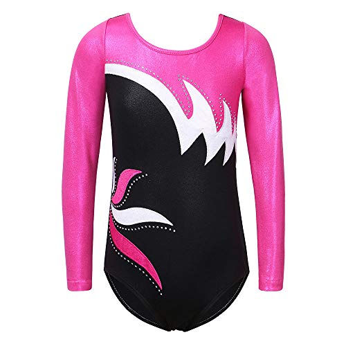 ZNYUNE Niña Maillot Gimnasia 197 Rosa Mangas Largas NO.8A para 7-8 años ZNYUNE Niña Maillot Gimnasia 197 Rosa Mangas Largas NO.8A para 7-8 años
