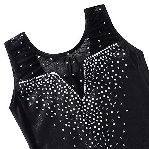 ZNYUNE NiƱa Maillots de Gimnasia ClƔsico sin Manga con Lentejuelas 198 Negro 6A ZNYUNE NiƱa Maillots de Gimnasia ClƔsico sin Manga con Lentejuelas 198 Negro 6A
