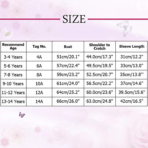 ZNYUNE Niña Maillots de Gimnasia Impreso Mangas Largas 181 Morado 8A ZNYUNE Niña Maillots de Gimnasia Impreso Mangas Largas 181 Morado 8A