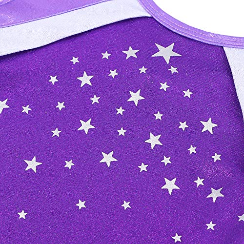 ZNYUNE Niña Maillots de Gimnasia Impreso Mangas Largas 181 Morado 8A