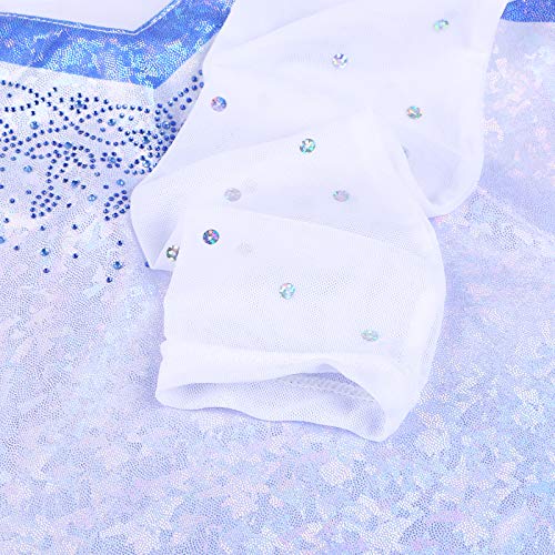 ZNYUNE Niña Maillots de Gimnasia Mangas Largas con Lentejuelas en Tul 268 Azul 8A ZNYUNE Niña Maillots de Gimnasia Mangas Largas con Lentejuelas en Tul 268 Azul 8A