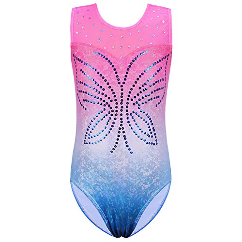 ZNYUNE Niña Maillots de Gimnasia sin Manga Espumoso 261 Rosa Azul 4A ZNYUNE Niña Maillots de Gimnasia sin Manga Espumoso 261 Rosa Azul 4A
