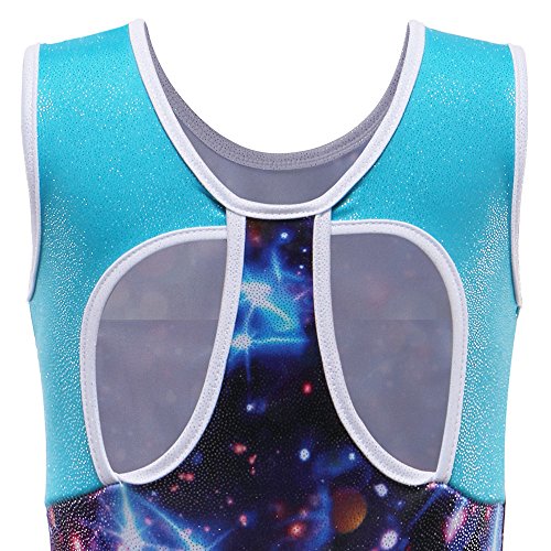 ZNYUNE Niña Maillots Gimnasia sin Manga 166 Galaxia 10A