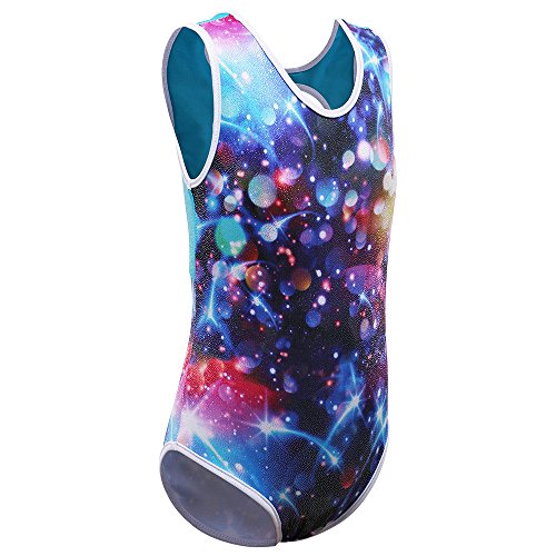 ZNYUNE Niña Maillots Gimnasia sin Manga 166 Galaxia 10A