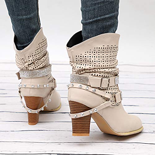 ZODOF Botas Altas Huecas De Moda Mujeres OtoñO Invierno Ahueca hacia Fuera Botines SeñOras TalóN Mitad Navidad Boots Zapatos ZODOF Botas Altas Huecas De Moda Mujeres OtoñO Invierno Ahueca hacia Fuera Botines SeñOras TalóN Mitad Navidad Boots Zapatos