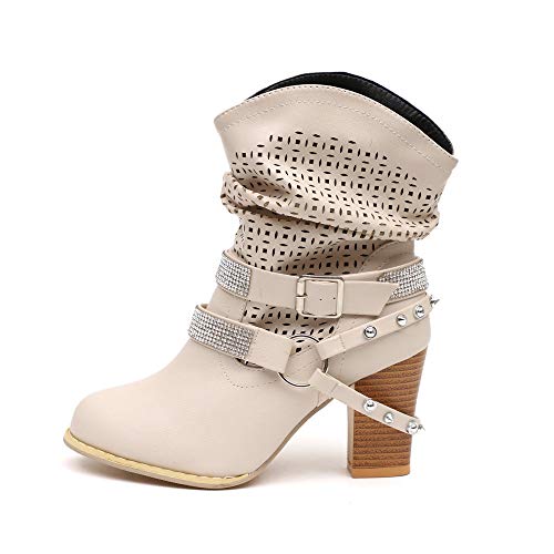 ZODOF Botas Altas Huecas De Moda Mujeres OtoñO Invierno Ahueca hacia Fuera Botines SeñOras TalóN Mitad Navidad Boots Zapatos ZODOF Botas Altas Huecas De Moda Mujeres OtoñO Invierno Ahueca hacia Fuera Botines SeñOras TalóN Mitad Navidad Boots Zapatos