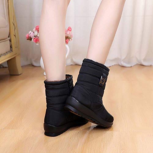 ZODOF Botas de Nieve para Mujer Mujeres Calientes de Invierno Botas para la Nieve Botas Casuales para Mujer Botines cálidos Botas de Mediana Edad