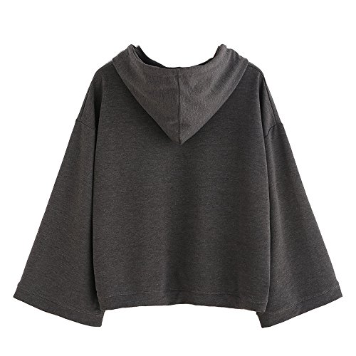 ZODOF Mujer Sudaderas Cortas, Letras Mujer Sudaderas con Capucha Manga Larga Sudaderas Mujer Cortas Blusa Casual Suelto Tops