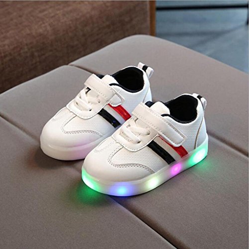 ZODOF Niño niño niños Zapatos de Rayas de bebé LED iluminan Zapatillas Luminosas Calzado Deportivo Running Zapatos Ligero y Transpirables para Unisex Niños