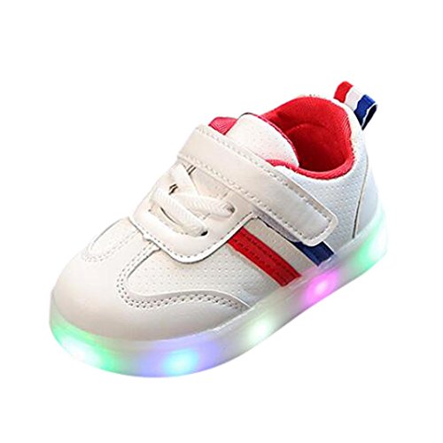 ZODOF Niño niño niños Zapatos de Rayas de bebé LED iluminan Zapatillas Luminosas Calzado Deportivo Running Zapatos Ligero y Transpirables para Unisex Niños