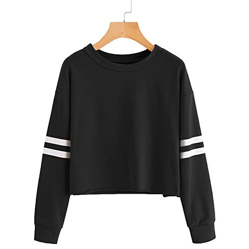 ZODOF Sudadera para Mujer con Dibujo de Piña Tops de Color Puro Manga Larga Casual Moda Sexy Ropa para Mujer