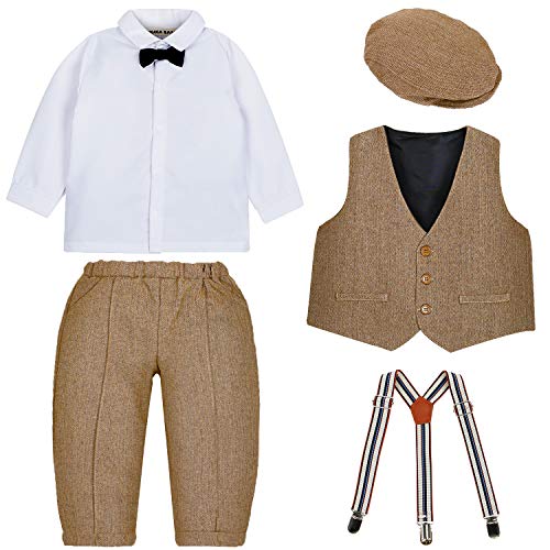 ZOEREA Bebé Chicos Conjunto de Conjunto Page Boy Trajes 4 Piezas Chaleco + Camisa + Pantalones + Chaqueta de la Boina Caballeros Boda Bautizo Conjuntos de Ropa ZOEREA Bebé Chicos Conjunto de Conjunto Page Boy Trajes 4 Piezas Chaleco + Camisa + Pantalones + Chaqueta de la Boina Caballeros Boda Bautizo Conjuntos de Ropa