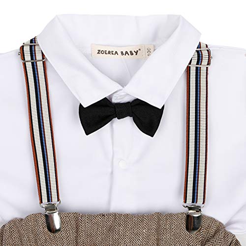 ZOEREA Bebé Chicos Conjunto de Conjunto Page Boy Trajes 4 Piezas Chaleco + Camisa + Pantalones + Chaqueta de la Boina Caballeros Boda Bautizo Conjuntos de Ropa