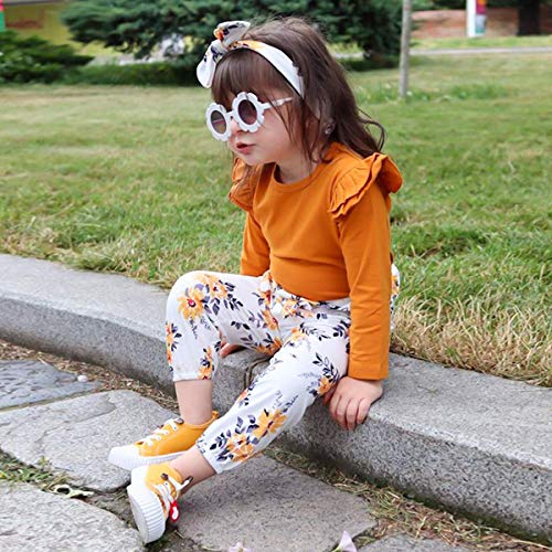 ZOEREA Conjunto de Ropa de Bebé Niña Encantador Manga Larga Tops con Volantes + Pantalones Floral + Venda Recién Nacido Niñas Otoño Primavera Trajes 3 Piezas