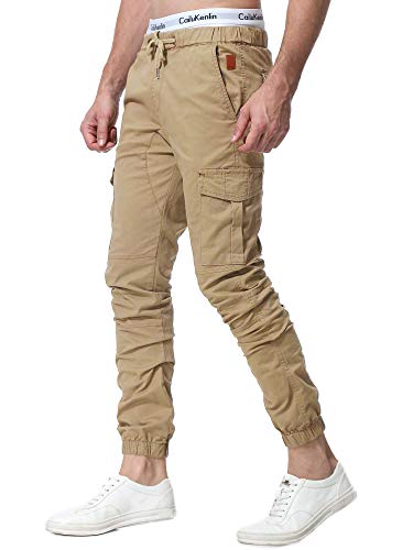 ZOEREA Pantalones Hombre Casuales Deporte Elásticos Joggers Largos Pants con Bolsillos Algodón Slim Fit Cargo Trouser de Hombres