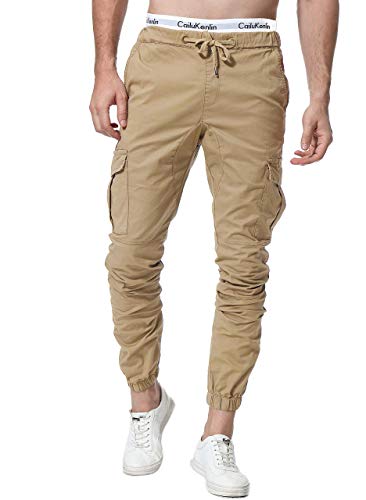 ZOEREA Pantalones Hombre Casuales Deporte Elásticos Joggers Largos Pants con Bolsillos Algodón Slim Fit Cargo Trouser de Hombres ZOEREA Pantalones Hombre Casuales Deporte Elásticos Joggers Largos Pants con Bolsillos Algodón Slim Fit Cargo Trouser de Hombres