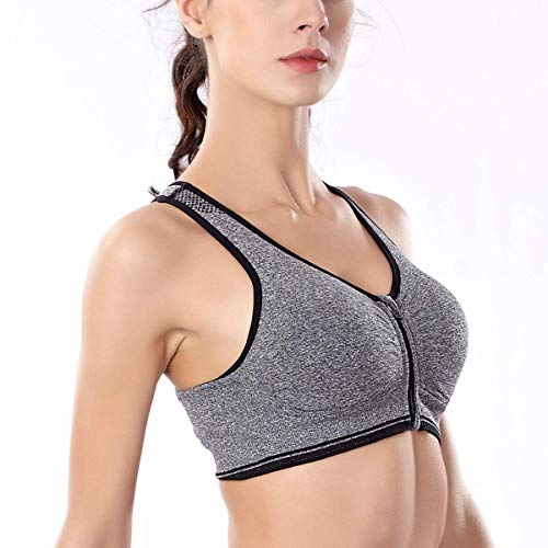 ZOEREA Sujetador Cierre Delantero Deportivo para Mujer Gimnasio Ropa con Almohadillas Extraíbles para Correr Sin Costuras Yoga Fitness 2 Piezas ZOEREA Sujetador Cierre Delantero Deportivo para Mujer Gimnasio Ropa con Almohadillas Extraíbles para Correr Sin Costuras Yoga Fitness 2 Piezas